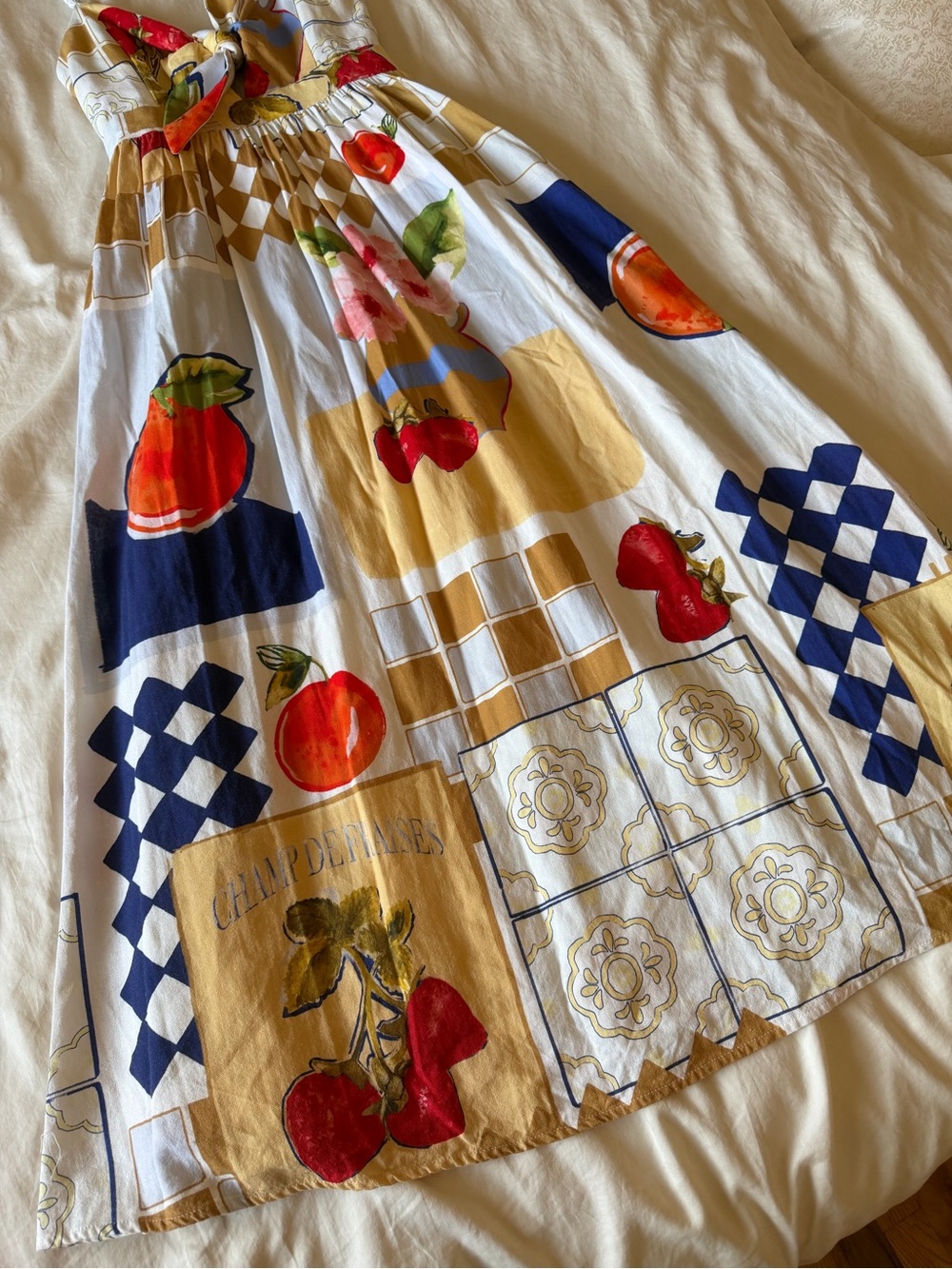 Caroline Constas Champ de Fraises Linen Long Maxi Dress - Picture 3 of 10